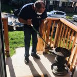 Sweeping-front-steps